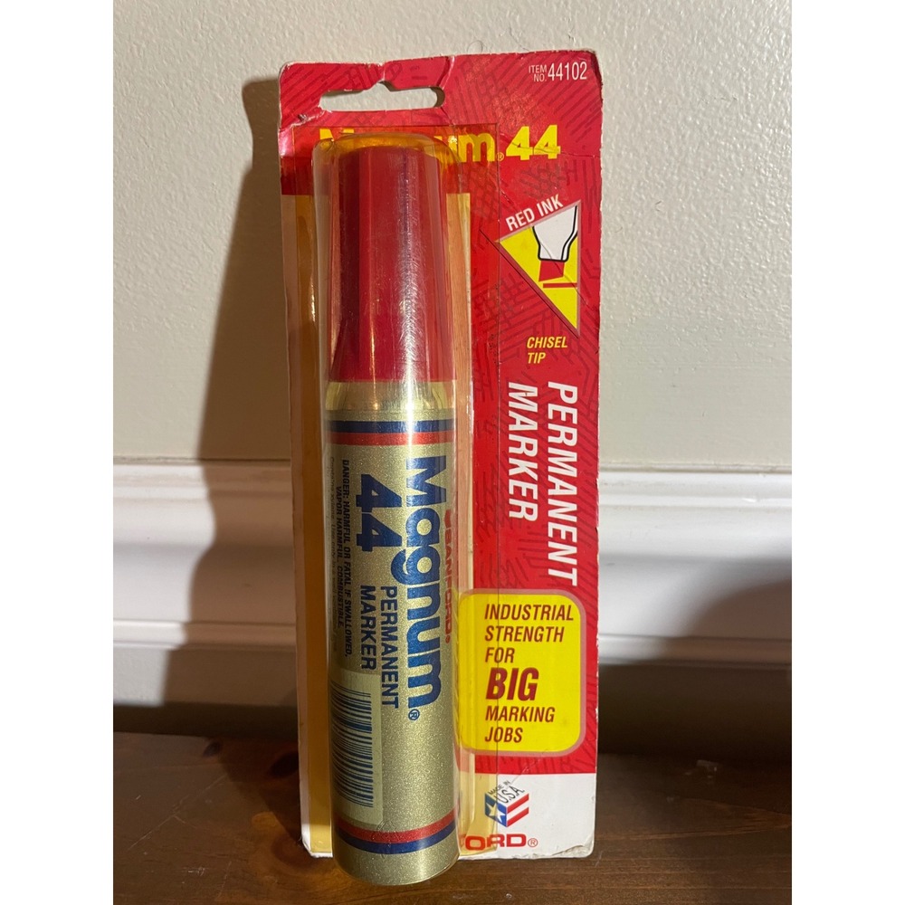 Vintage Sanford Magnum 44 Permanent Marker Red Ink Chisel Tip 44102 USA 1994